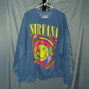 Nirvana Smile Overdyed Crew Neck Sweatshirt